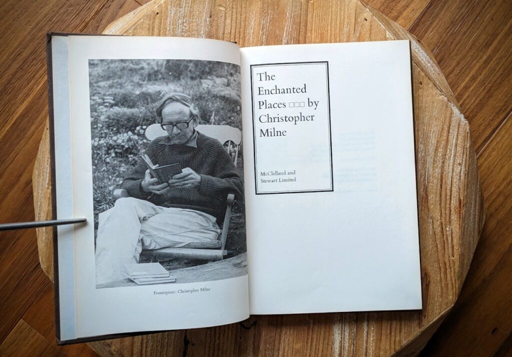 title page - 1974 The Enchanted Places by Christopher Milne - First Canadian Edition - with original Dust jacket