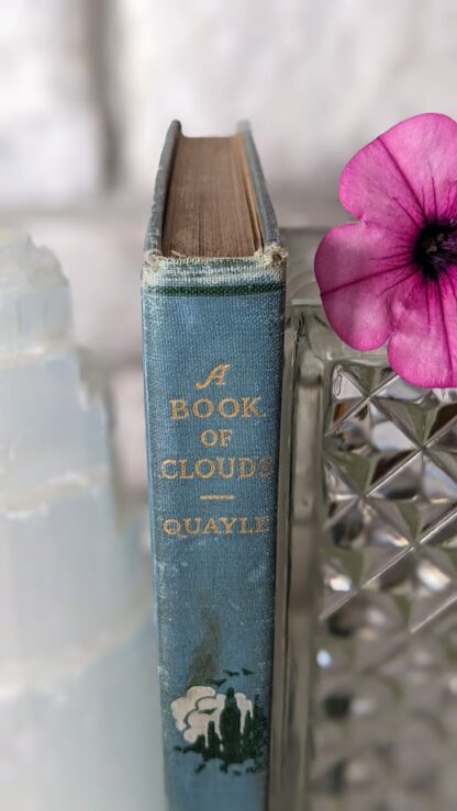upper spine view - 1925 A Book of Clouds by William A. Quayle - spine view