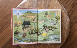 1973 The World of Pooh A.A. Milne, Methuen UK Edition with Colour Plates - front pastedown and endpaper