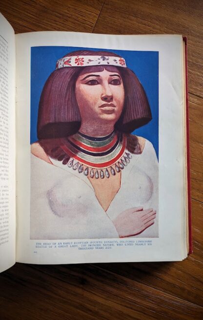Coloured Limestone Statue of an early Egytian Princess - The Outline of History by H.G. Wells Vol. - c. late 1920s - published by George Newnes Ltd
