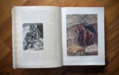 Our Neanderthaloid Ancestor Illustration - The Outline of History by H.G. Wells Vol. - c. late 1920s - published by George Newnes Ltd