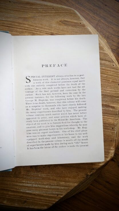 Preface - 1907 Home Mechanics for Amateurs by George M. Hopkins
