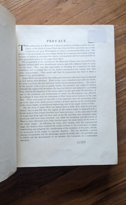 Preface - 1927 James Watt and the Steam Engine The Memorial Volume