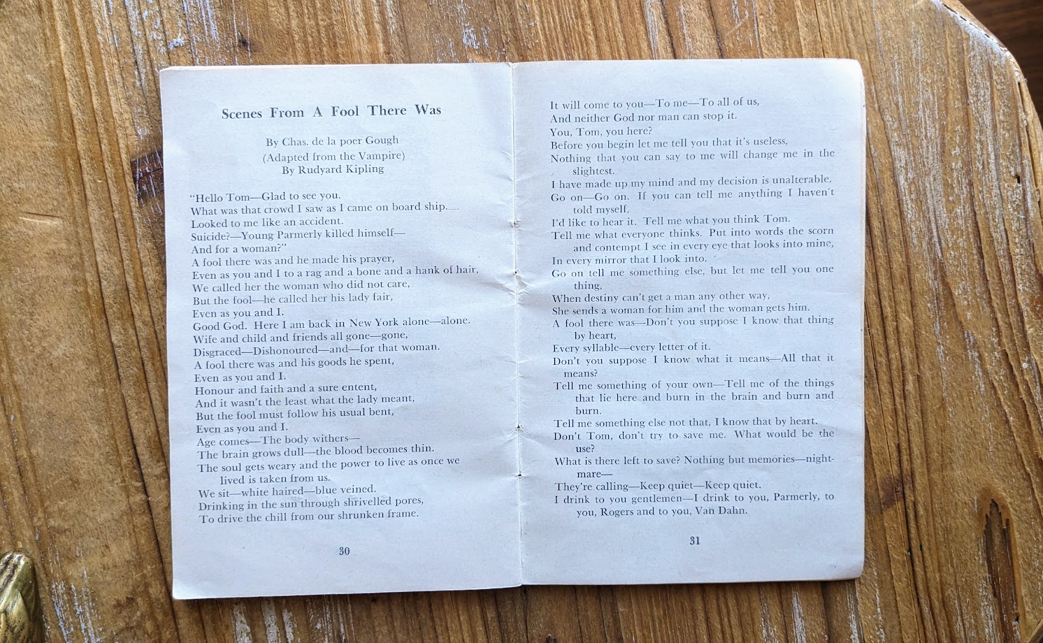 Scenes From A Fool There Was - 1949 Rhymes of a Vagabond by Charles de la Poer Gough – Signed Copy