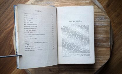 contents page 2 of 2 and first page of The Ice Maiden - c. 1900s Andersen’s Fairy Stories Ward, Lock & Co. - rare copy