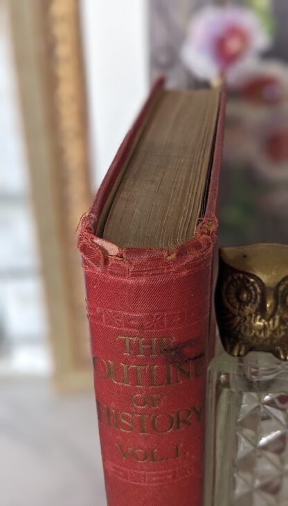 damage to upper spine - The Outline of History by H.G. Wells Vol. - c. late 1920s - published by George Newnes Ltd