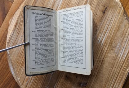 front endpaper and pastedown - 1928 Ninth Revised Edition — A Pocket Medical Dictionary by George M. Gould
