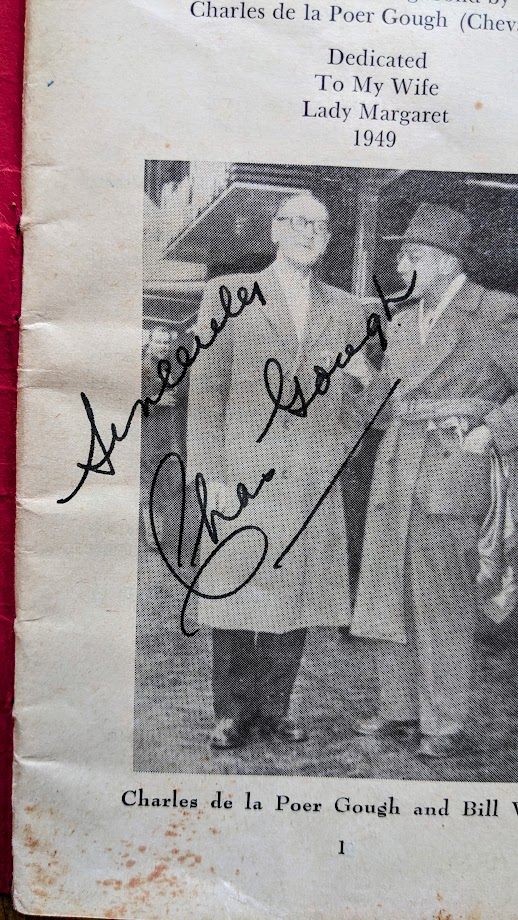 signature up close - 1949 Rhymes of a Vagabond by Charles de la Poer Gough – Signed Copy