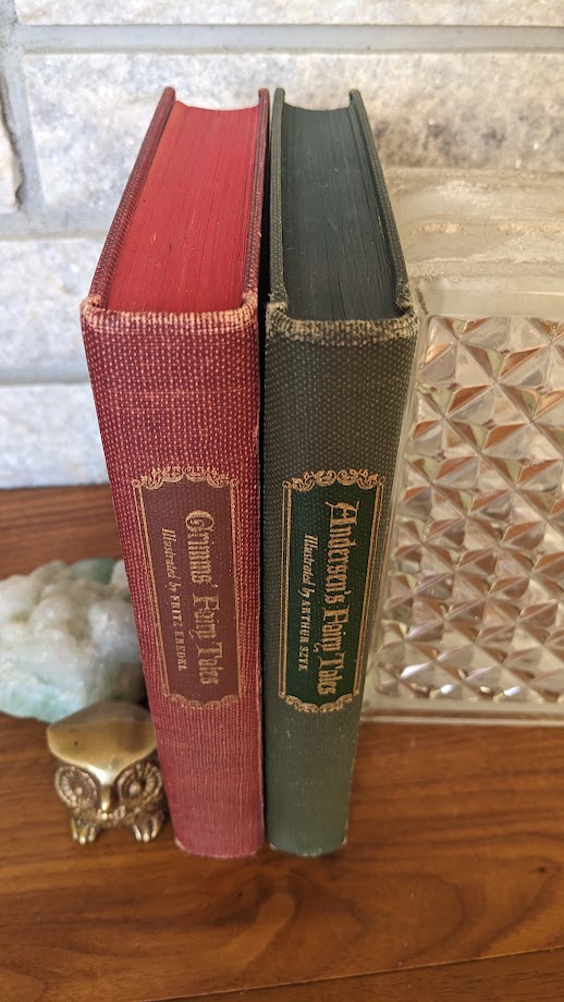 1945 Andersen's Fairy Tales & Grimms' Fairy Tales – First Edition Set - upper Spine view