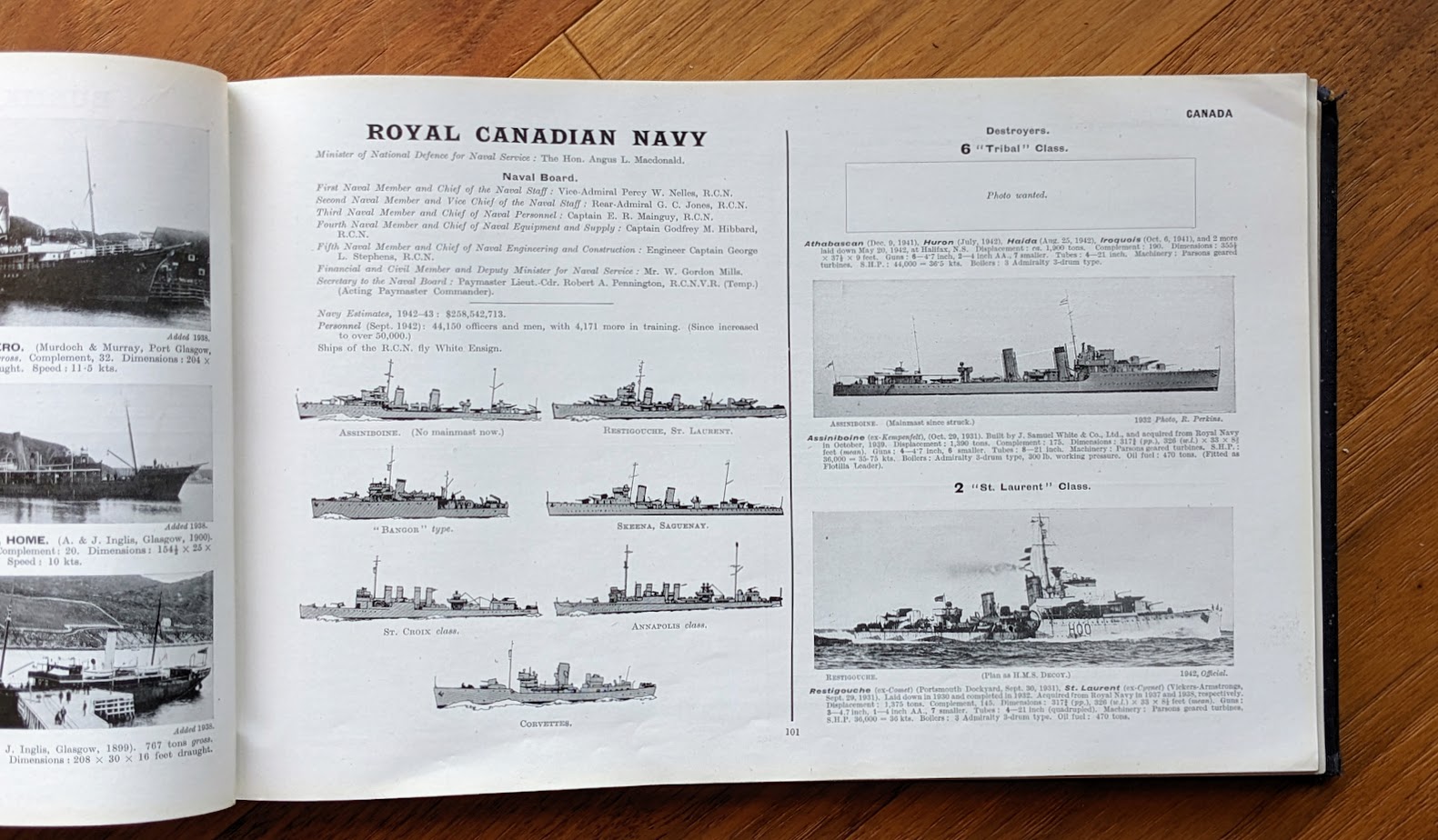 Canada Royal Canadian Navy - 1942 Jane's Fighting Ships — Wartime UK Edition