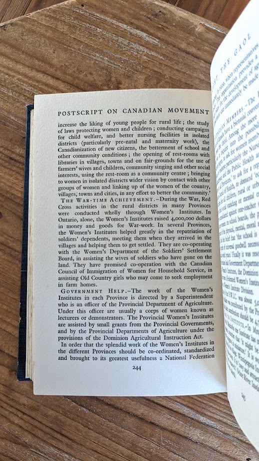 Canadian movement - 1925 First Edition – The Story of the Women’s Institute Movement by J.W. Robertson