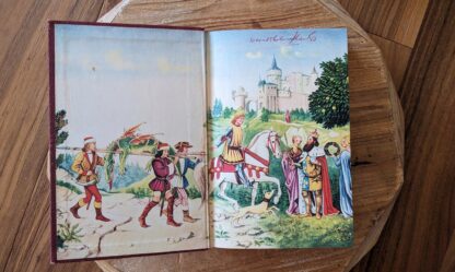 Front pastedown and endpaper - Grimms’ Fairy Tales features illustrations by Fritz Kredel
