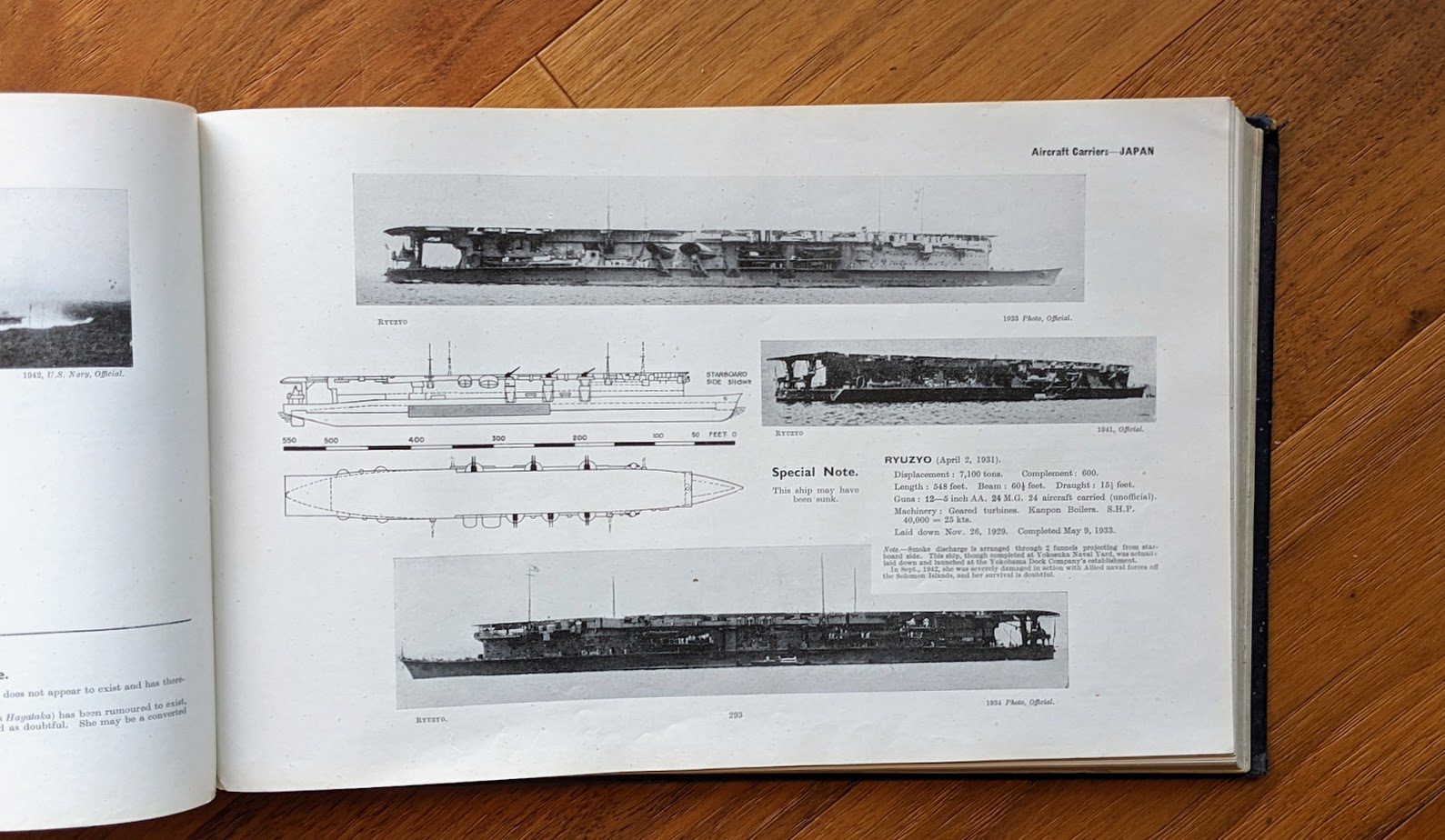 Japan Aircraft Carriers - 1942 Jane's Fighting Ships — Wartime UK Edition