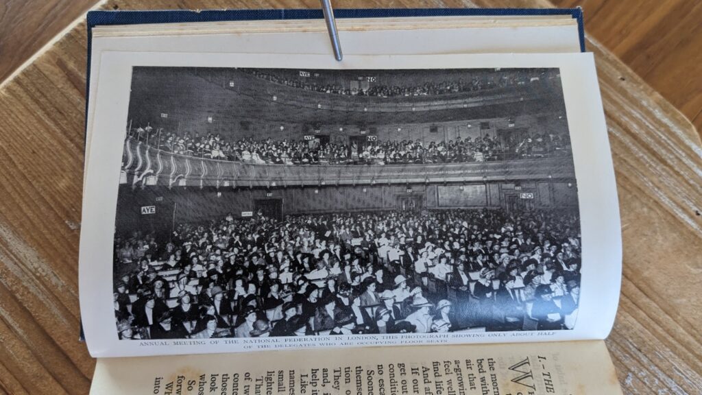 Photograph inside of an annual meeting - 1925 First Edition – The Story of the Women’s Institute Movement by J.W. Robertson