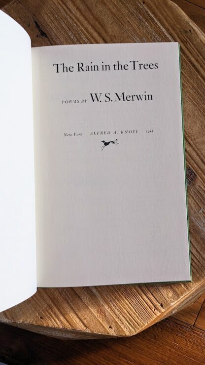 Title page -The Rain in the Trees by W.S. Merwin - Stated First Edition Signed by Author