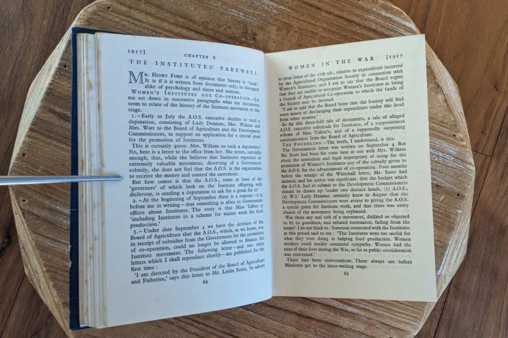 Women in War - 1925 First Edition – The Story of the Women’s Institute Movement by J.W. Robertson