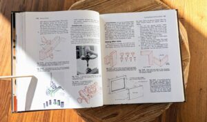 pages inside - 1982 Working with Wood - Stated First Edition Woodworking Textbook by Gilbert R. Hutchings