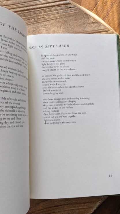 poem called Sky in September - The Rain in the Trees by W.S. Merwin - Stated First Edition Signed by Author