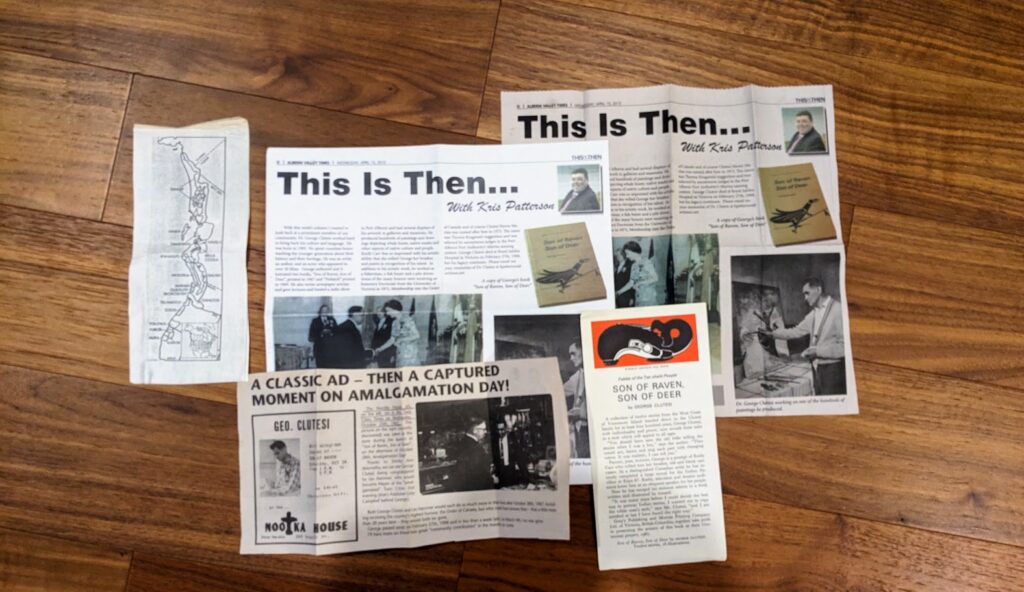 ephemera found inside - 1967 First Edition Son of Raven Son of Deer by George Clutesi - Signed