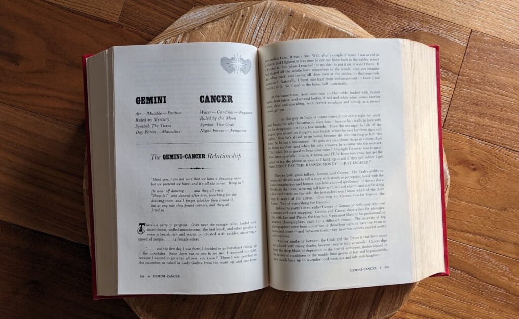 1978 Love Signs - A New Approach to the Human Heart by Linda Goodman - Stated First Edition - Pages inside