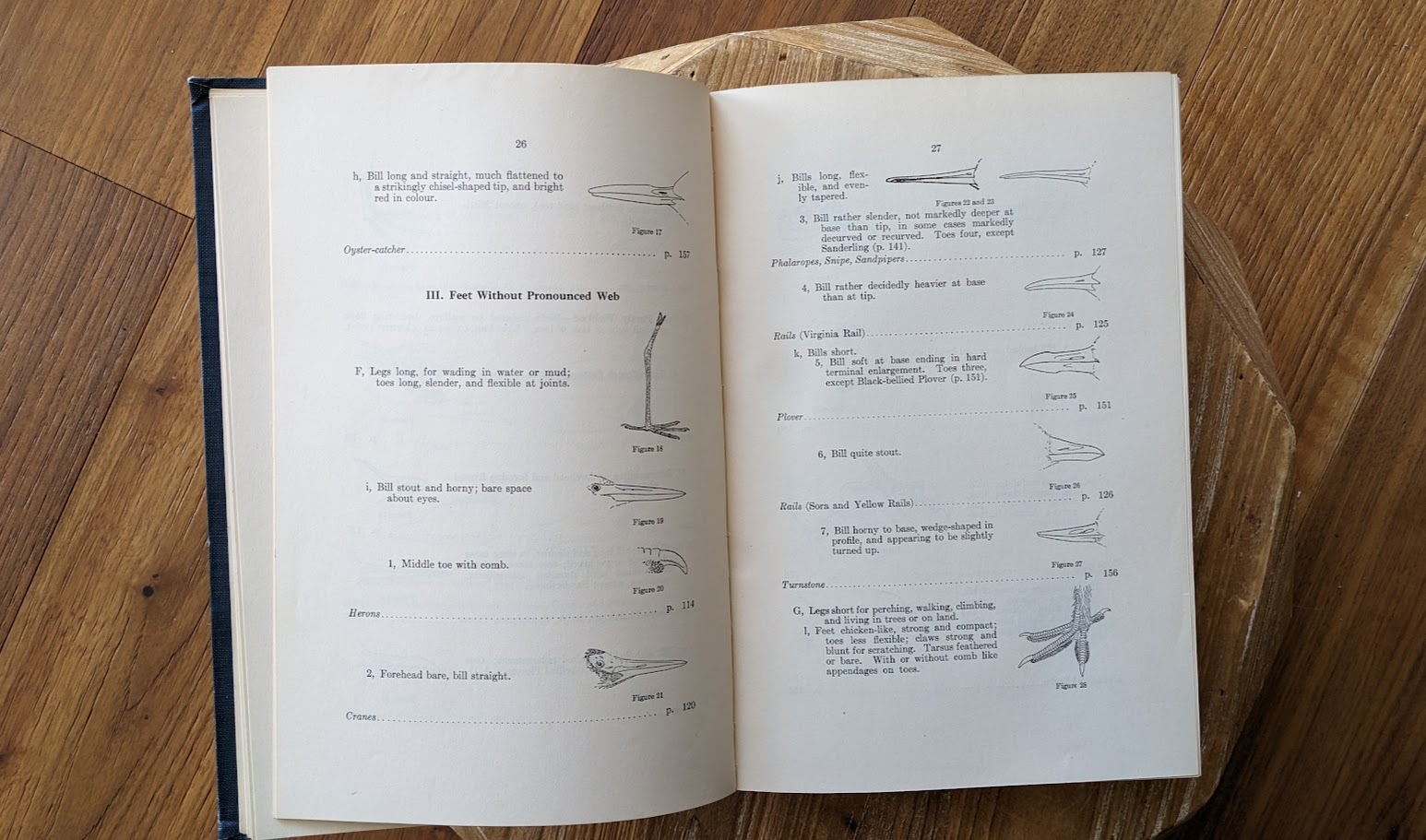 some of the pages inside a 1928 copy of Birds of Western Canada – P.A. Taverner - Second Edition