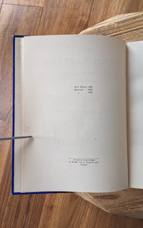 copyright page - 1953 The Down Easters by Basil Lubbock – American Deep-Water Sailing Ships 1869–1929