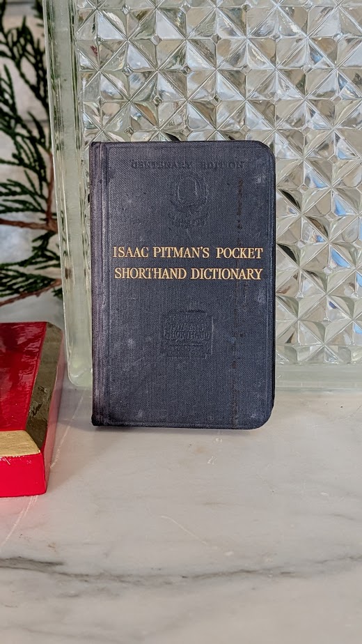 front panel up close - Isaac Pitman’s Pocket Shorthand Dictionary — Centenary Edition — Undated