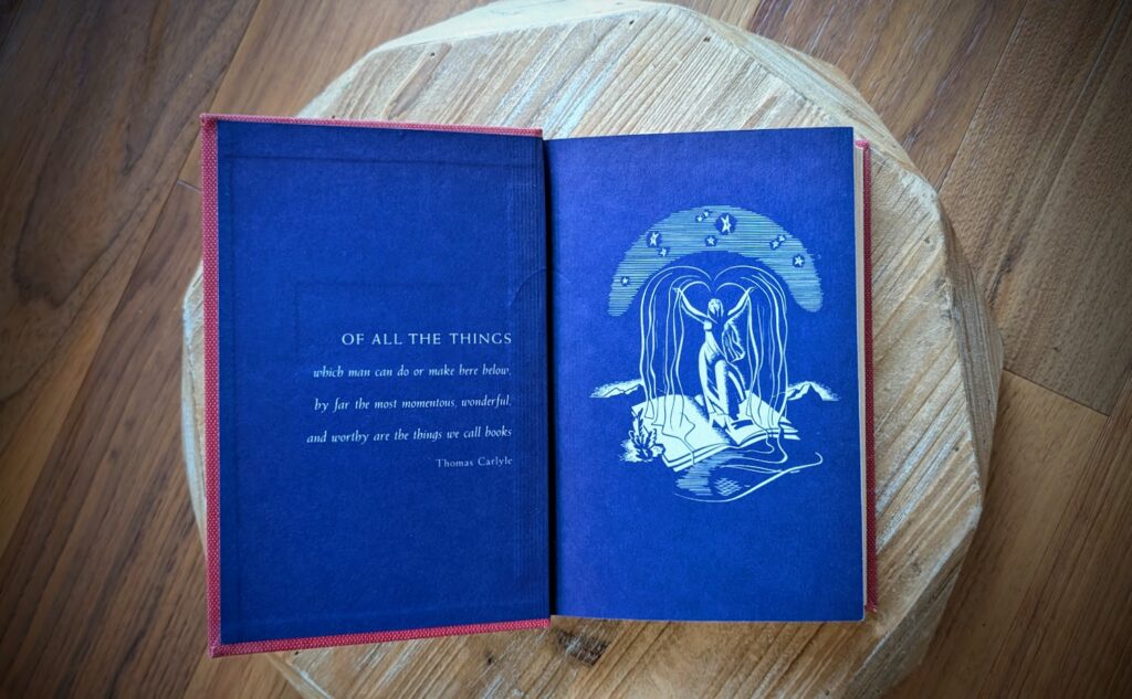 front pastedown and endpaper - 1949 The Scarlet Letter by Nathaniel Hawthorne - The Fountain Press