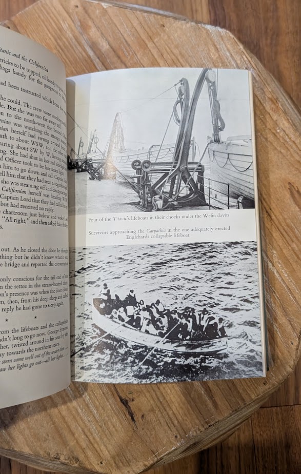 1965 — The Titanic and the Californian by Peter Padfield — Second Impression - photographs of lifeboats on the Titanic