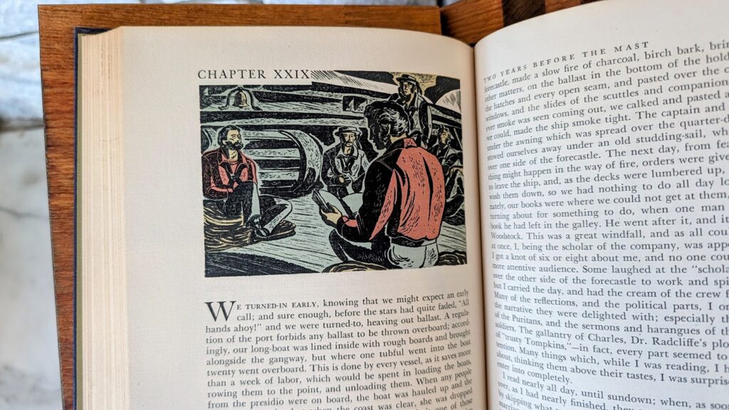 Illustration by Dale Nichols -1941 Two Years Before the Mast by Richard Henry Dana Jr. - Heritage Press