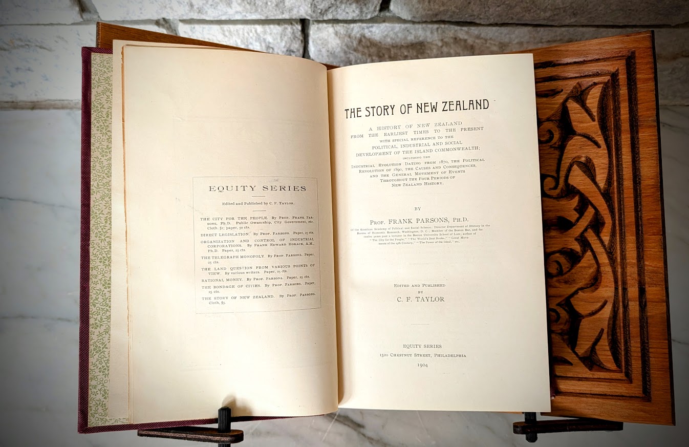 Title page - 1904 The Story of New Zealand by F. Parsons - First Edition