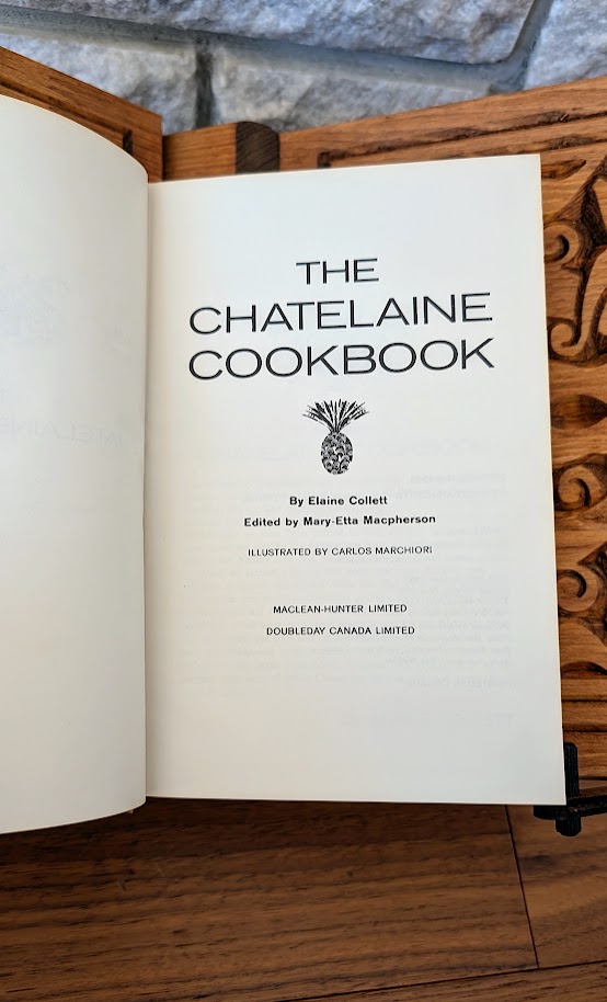 Title page - 1969 Chatelaine Cookbook - The Definitive Canadian Cookbook