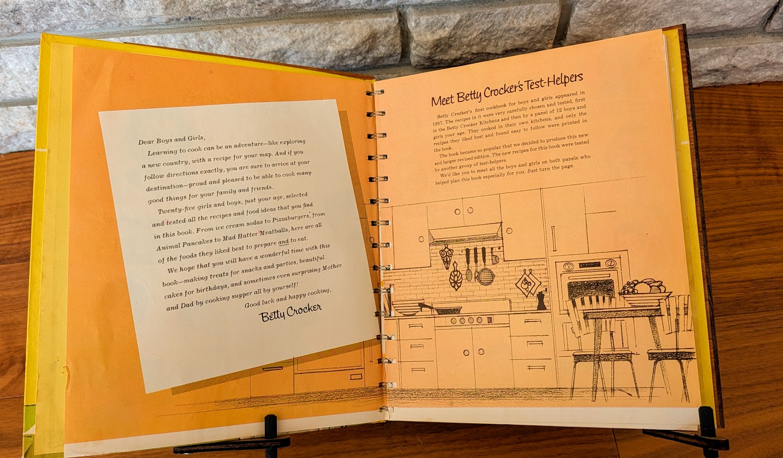 first pages inside - 1972 Betty Crocker's New Boys and Girls Cookbook - Illustrated by Gloria Kamen