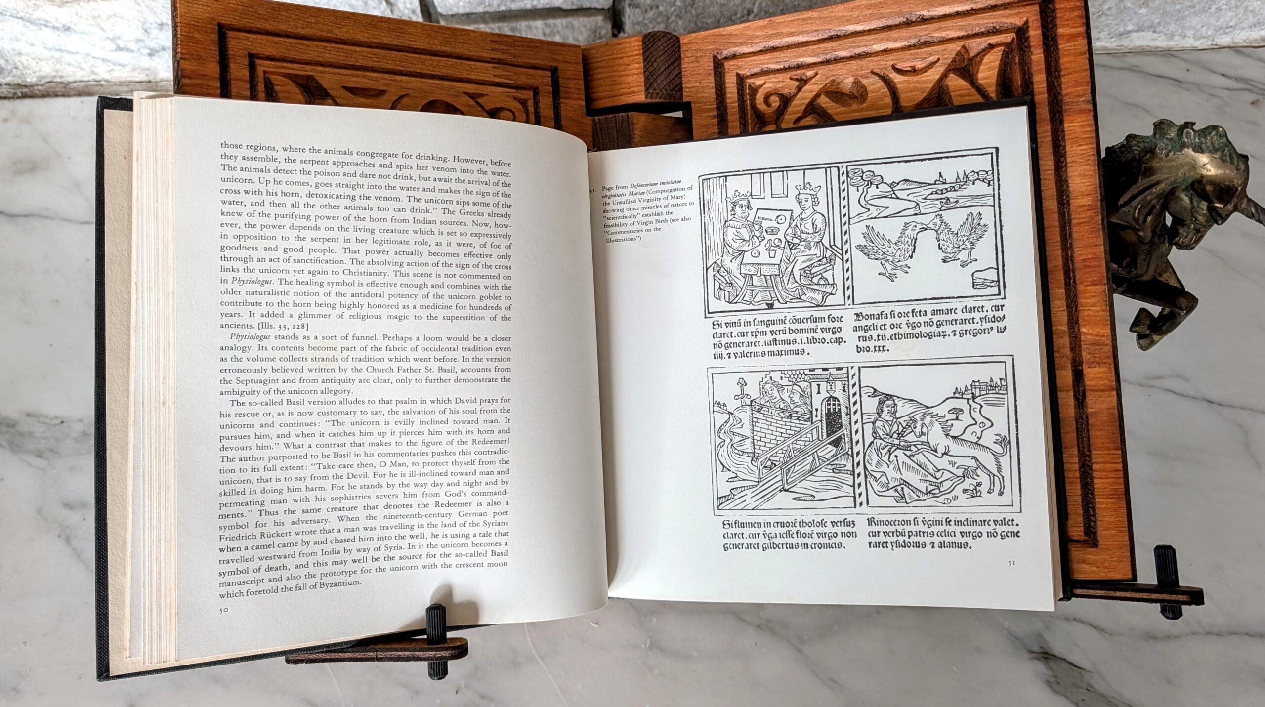 pages inside a 1972 copy of UNICORN - Myth and Reality by Rüdiger Robert Beer
