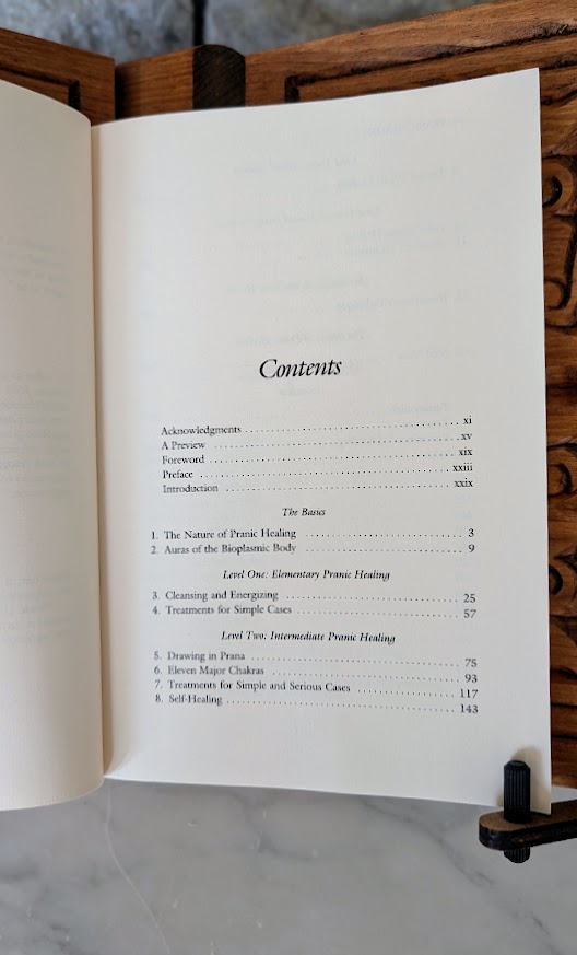Contents page 1 of 2 - Pranic Healing by Choa Kok Sui - Published in 1990 by Samuel Weiser Inc