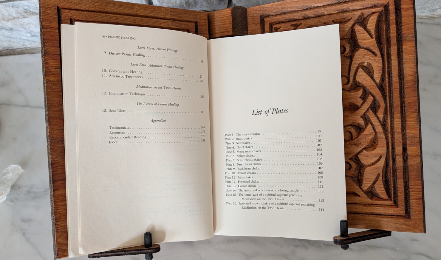 Contents page 2 of 2 and List of Plates - Pranic Healing by Choa Kok Sui - Published in 1990 by Samuel Weiser Inc