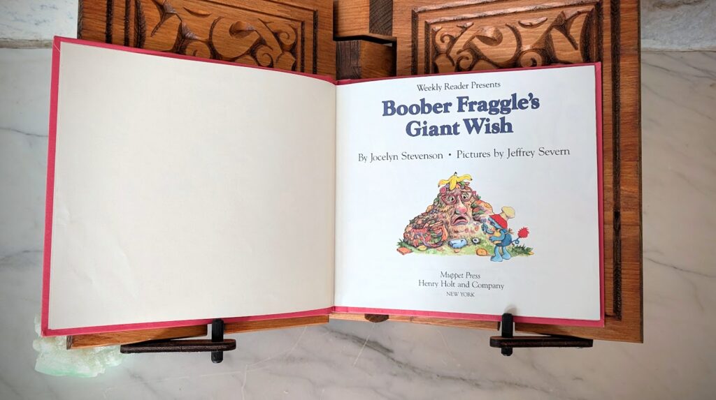 Title page - Boober Fraggle's Giant Wish - Jocelyn Stevenson - 1984 Fraggle Rock Hardcover