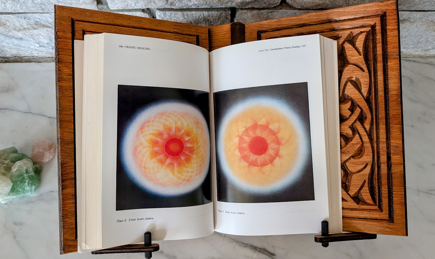 front and back heart chakra - color plate inside - Pranic Healing by Choa Kok Sui - Published in 1990 by Samuel Weiser Inc