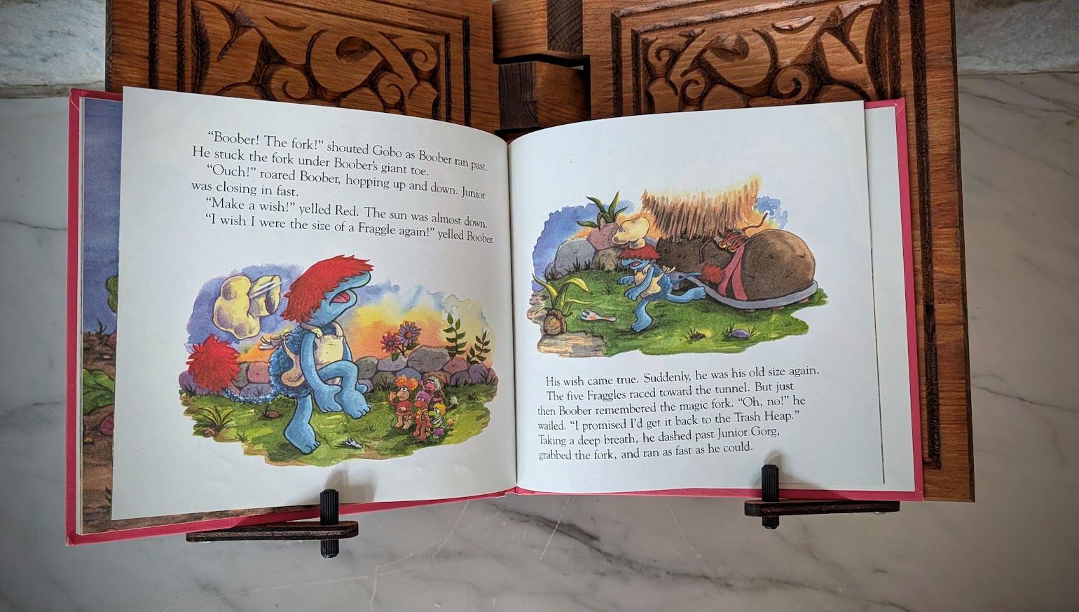 pages inside a copy of Boober Fraggle's Giant Wish - Jocelyn Stevenson - 1984 Fraggle Rock Hardcover