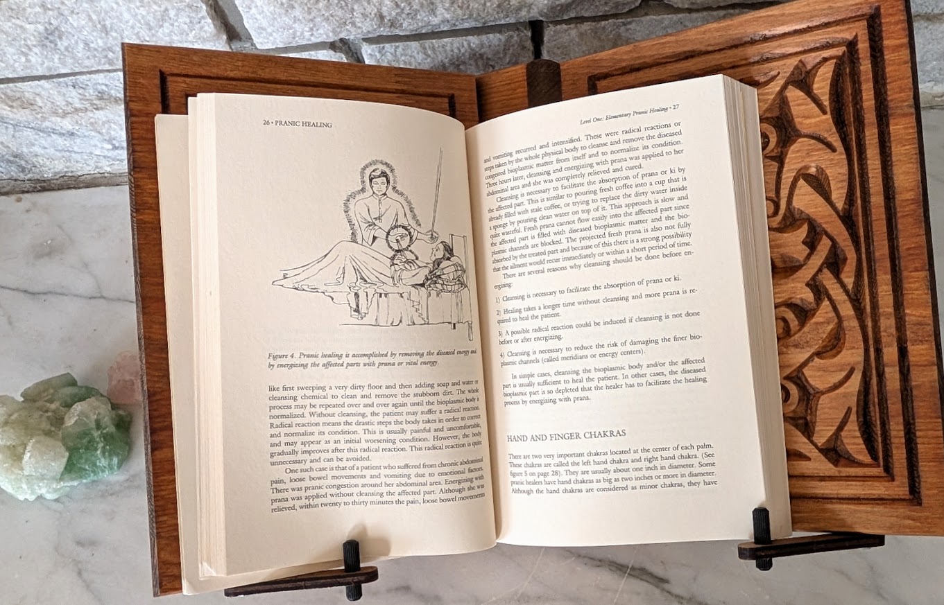 pages inside a copy of Pranic Healing by Choa Kok Sui - Published in 1990 by Samuel Weiser Inc