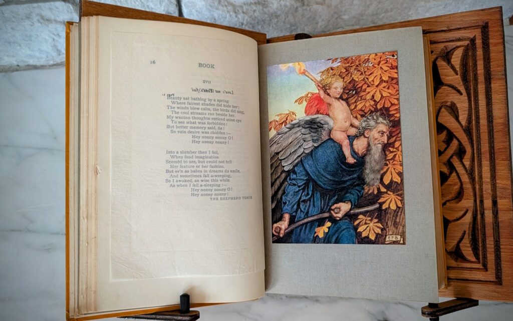 colour plate inside - 1925 Palgraves Golden Treasury of Songs and Lyrics - Illustrated by Eleanor Fortescue Brickdale