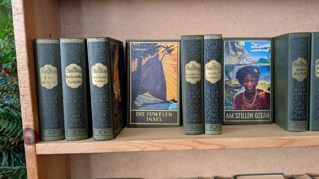 top shelf up close - Top shelf - 73 Vintage Karl May Books Gesammelte Werke Circa 1950s–1960s