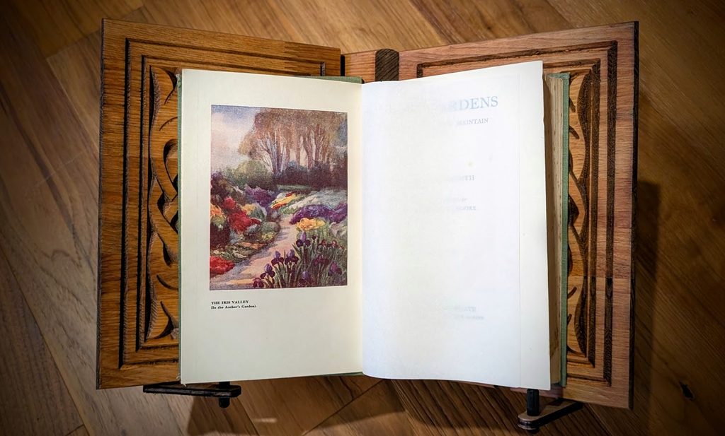 frontispiece inside a 1914 copy of Rock Gardens by Lewis B. Meredith - Title page second edition
